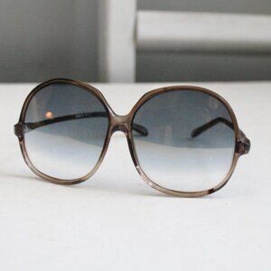 Vintage 70s / 80s Women's ROC Brown Round Oversize Sunglasses Made in Taiwan
